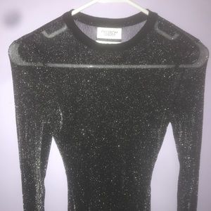 Long sleeve sparkly transparent shirt